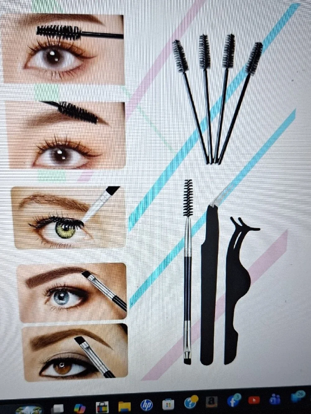 Eyelash Tool Kit with Black Tweezers & Applicators